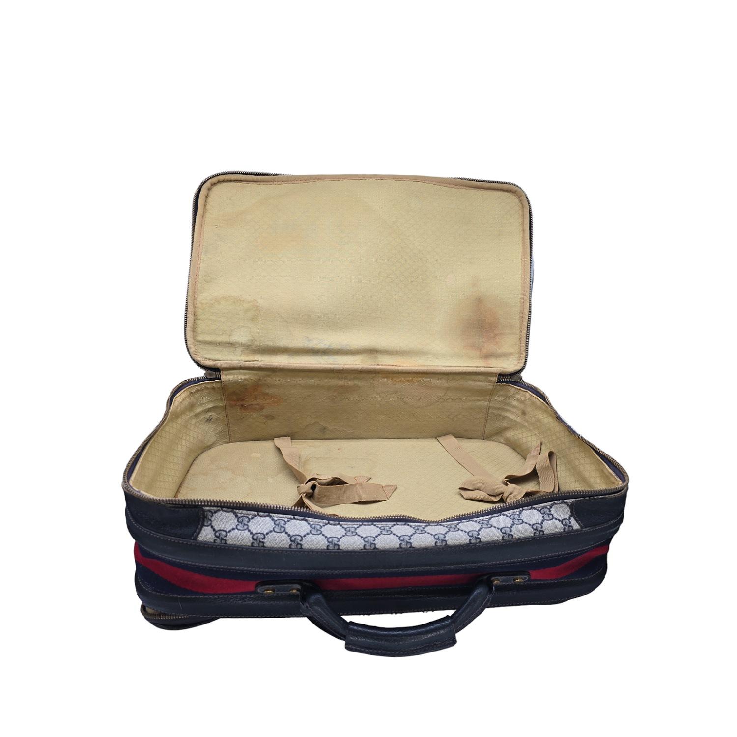 Gucci Vintage GG Web Suitcase Luggage For Sale 1