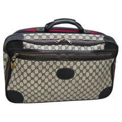 Gucci Used GG Web Suitcase Luggage