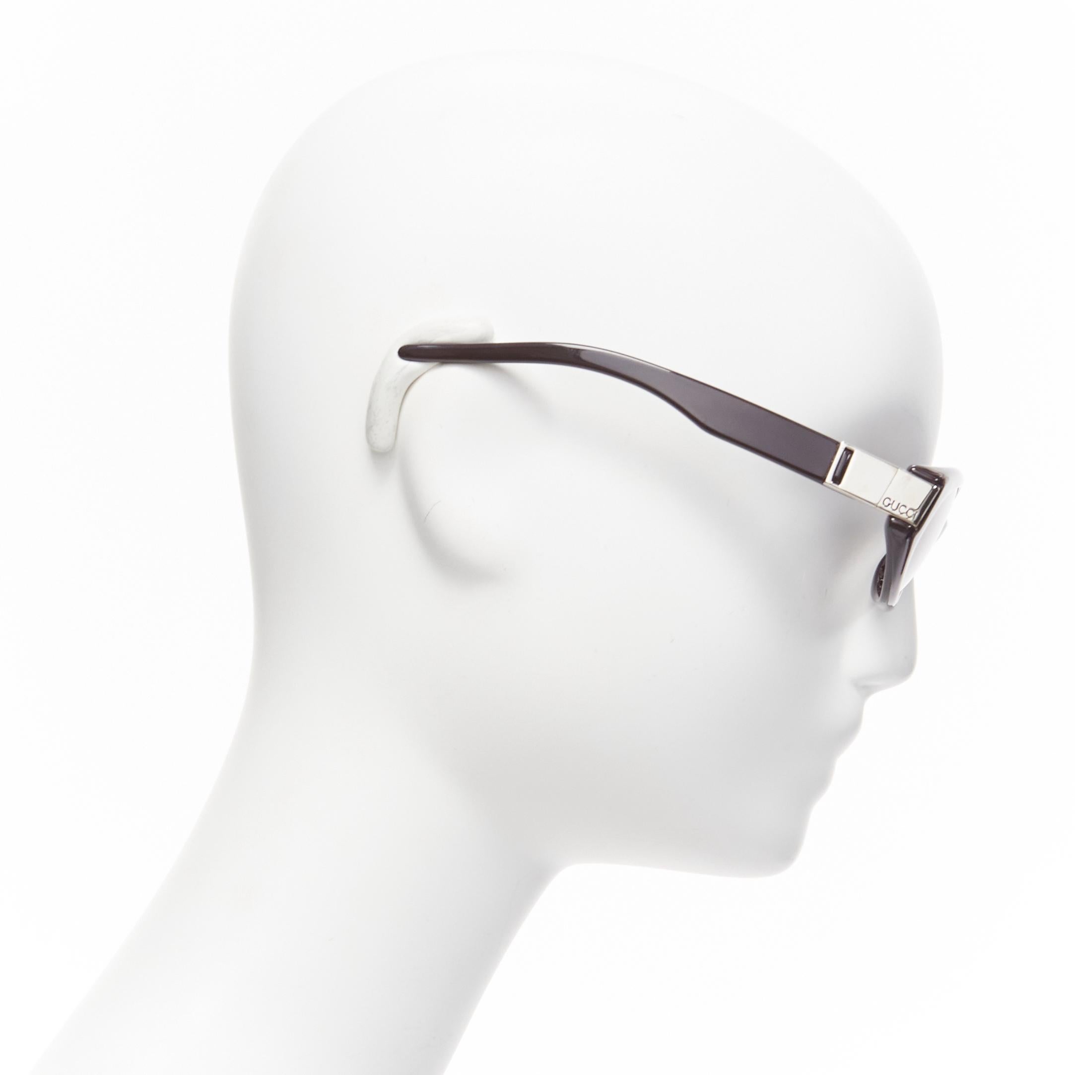 GUCCI Vintage GG2411S dark brown GG logo egg shape retro sunglasses In Good Condition For Sale In Hong Kong, NT