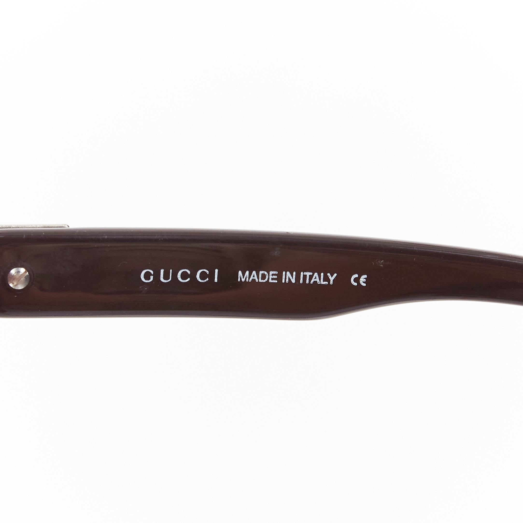 GUCCI Vintage GG2411S dark brown GG logo egg shape retro sunglasses For Sale 1