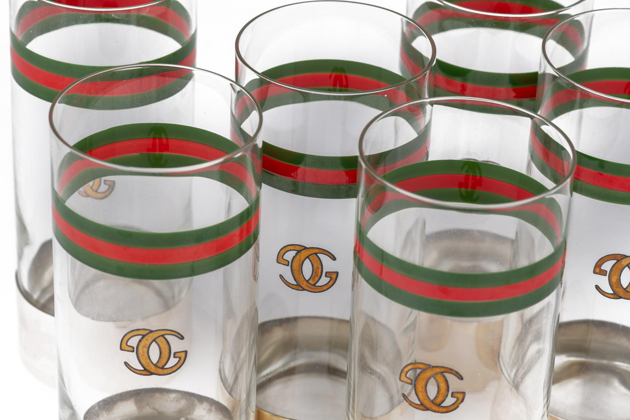 Gray Gucci Vintage Glassware - Set of Six