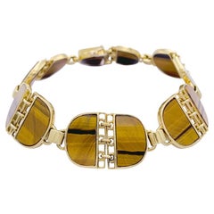 Gucci Vintage Gold and Tiger Eye Bracelet