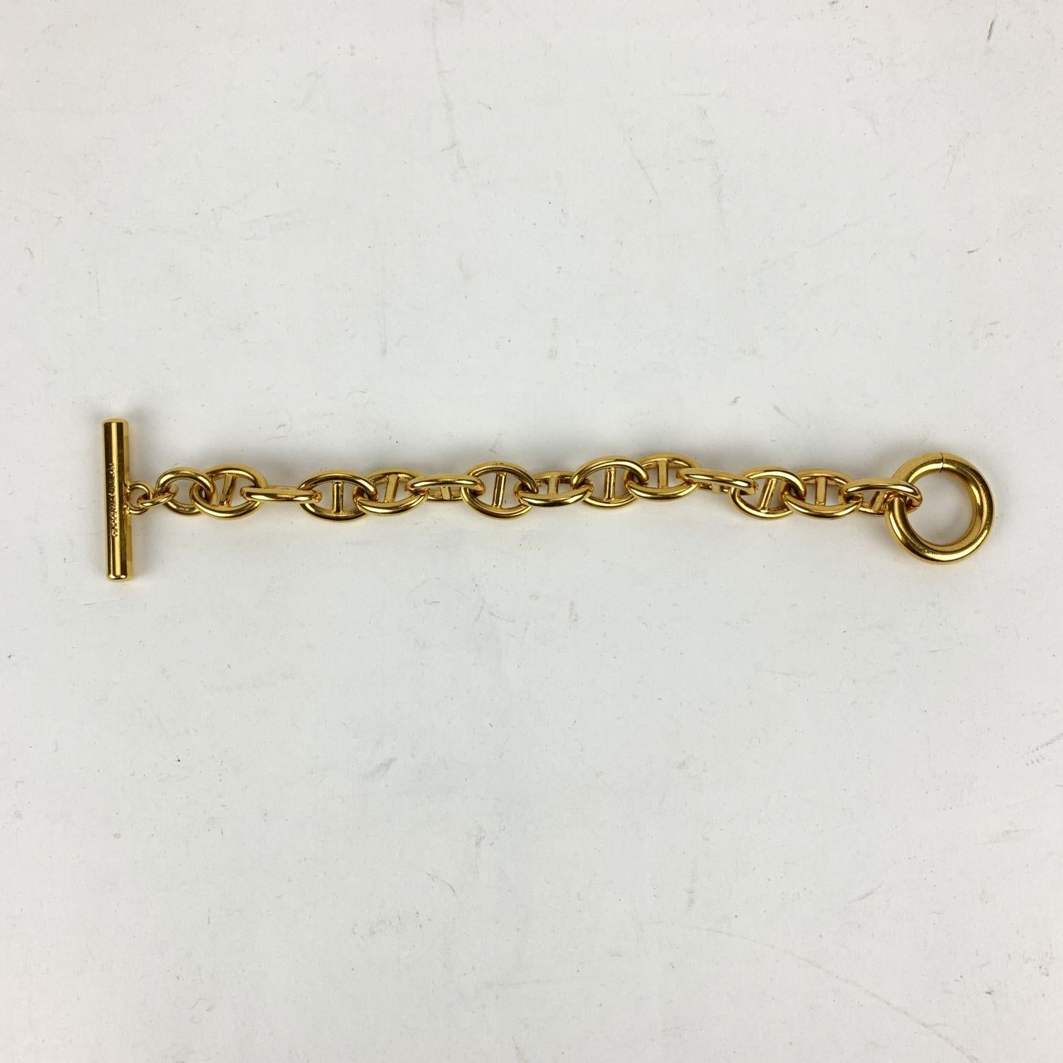 Gucci Vintage Gold Metal Anchor Chain Unisex Toggle Bracelet 3