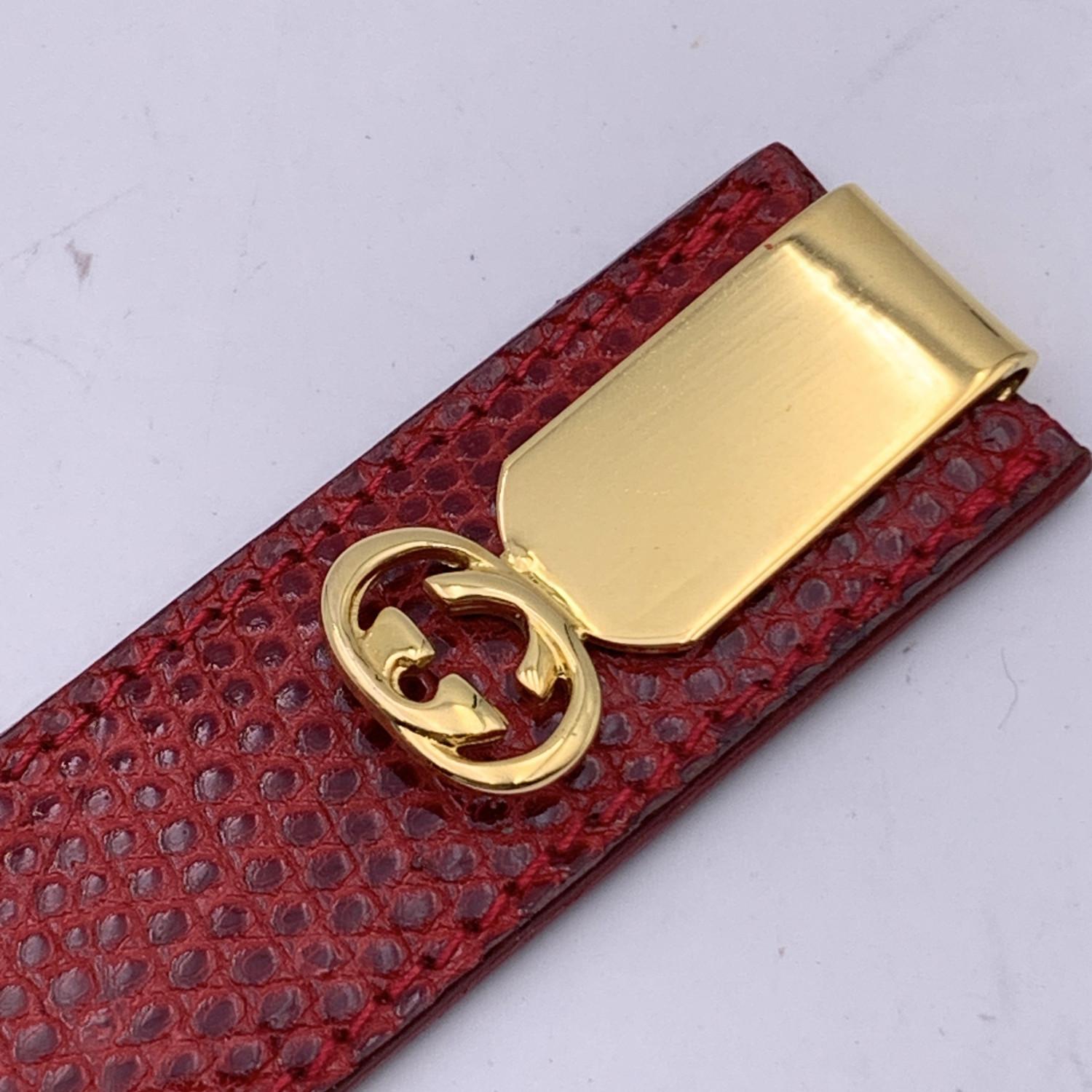 Gucci Vintage Gold Metal Logo Bookmark Letter Opener with Case In Excellent Condition In Rome, Rome