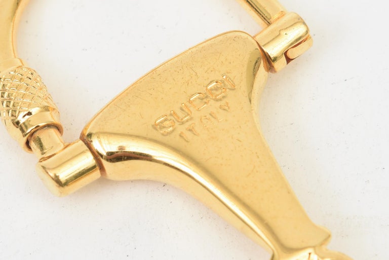 Gucci Vintage Gold Plated Horsebit Key Chain, 1970's, Unisex at