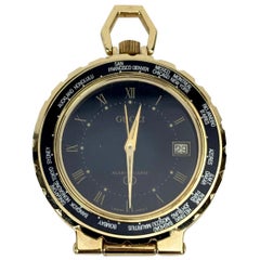 Gucci Vintage Gold Tone World Cities Travel Alarm Clock