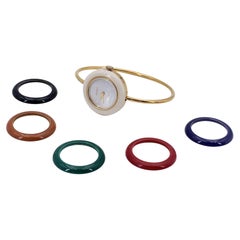 Gucci Vintage Golden 6 Bezel Wrist Watch Bracelet Bangle Rare