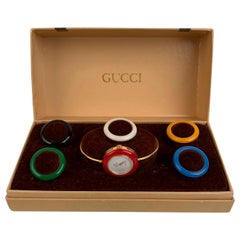 Gucci Vintage Golden 6 Bezel Wrist Watch Bracelet Bangle Rare