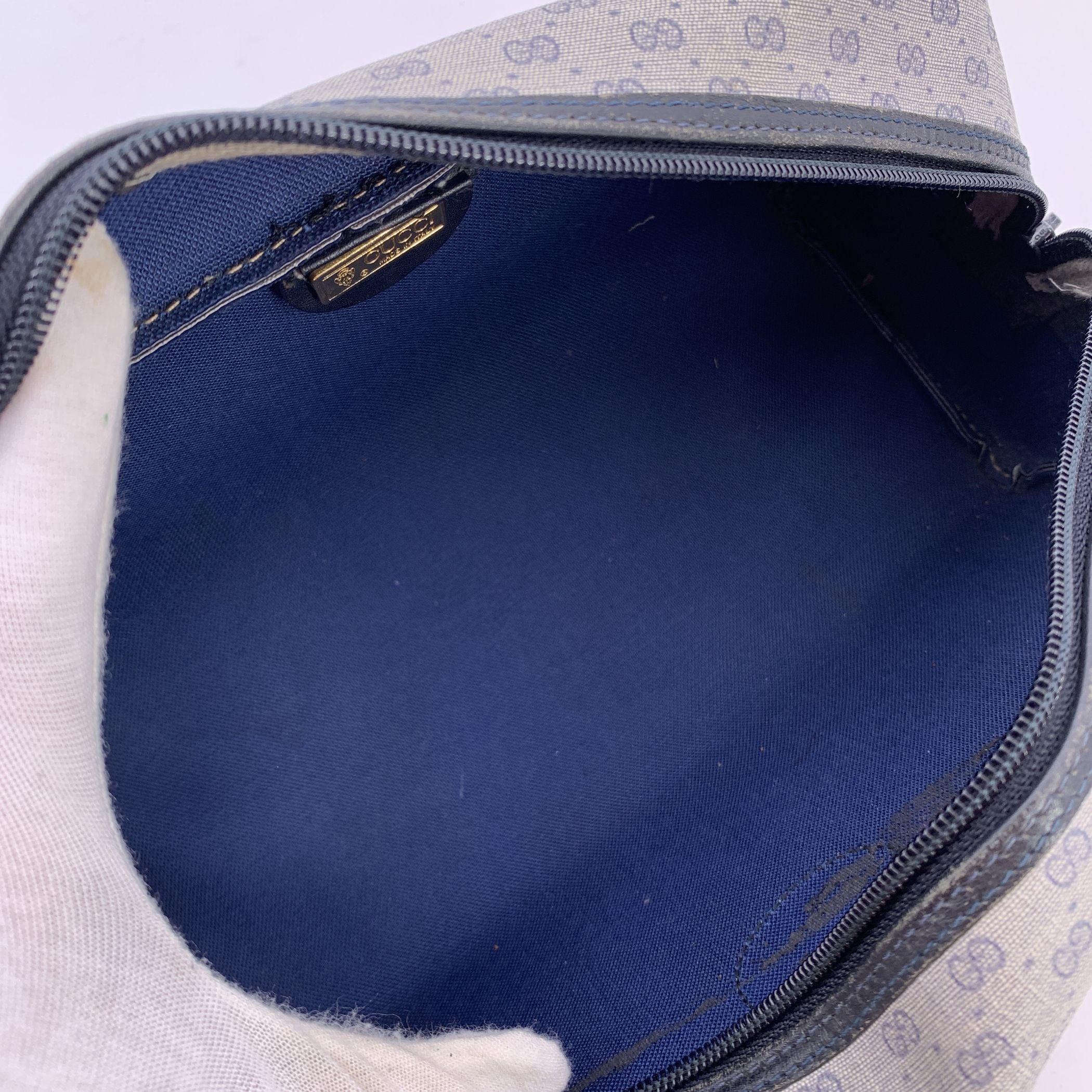 Women's or Men's Gucci Vintage Gray Blue Monogram Canvas Clutch Wash Cosmetic Bag For Sale