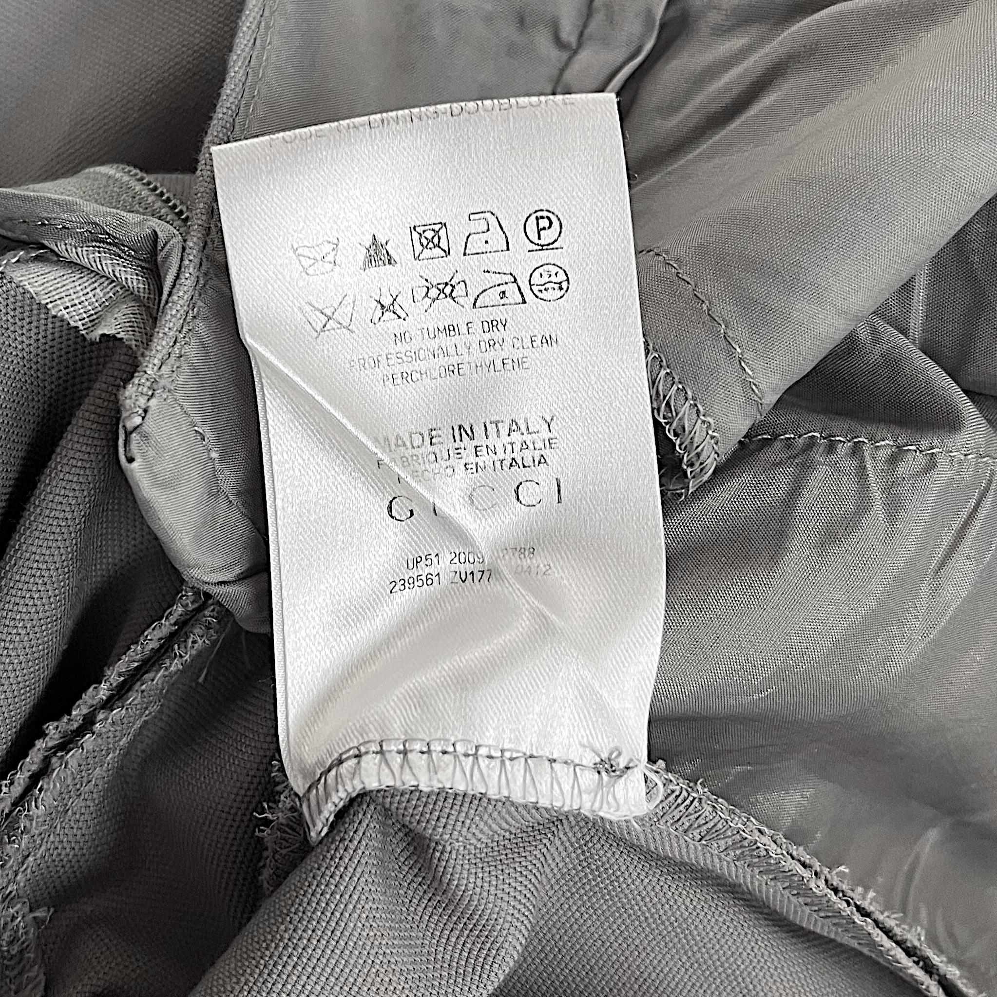 GUCCI - Pantalon croisé gris vintage avec rayures frontales  Taille 4US 36EU en vente 4