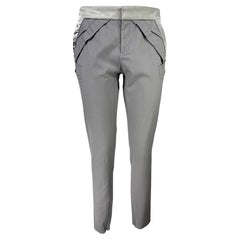 GUCCI - Pantalon croisé gris vintage avec rayures frontales  Taille 4US 36EU