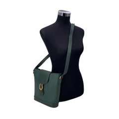 Gucci Vintage Green Leather Horseshoe Bucket Shoulder Bag
