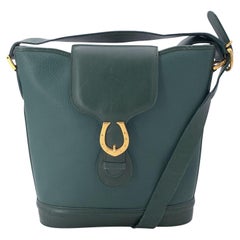 Gucci Vintage Green Leather Horseshoe Bucket Shoulder Bag
