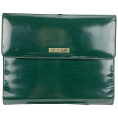 Couverture d'agenda en cuir verni vert Gucci Vintage pour carnet de notes