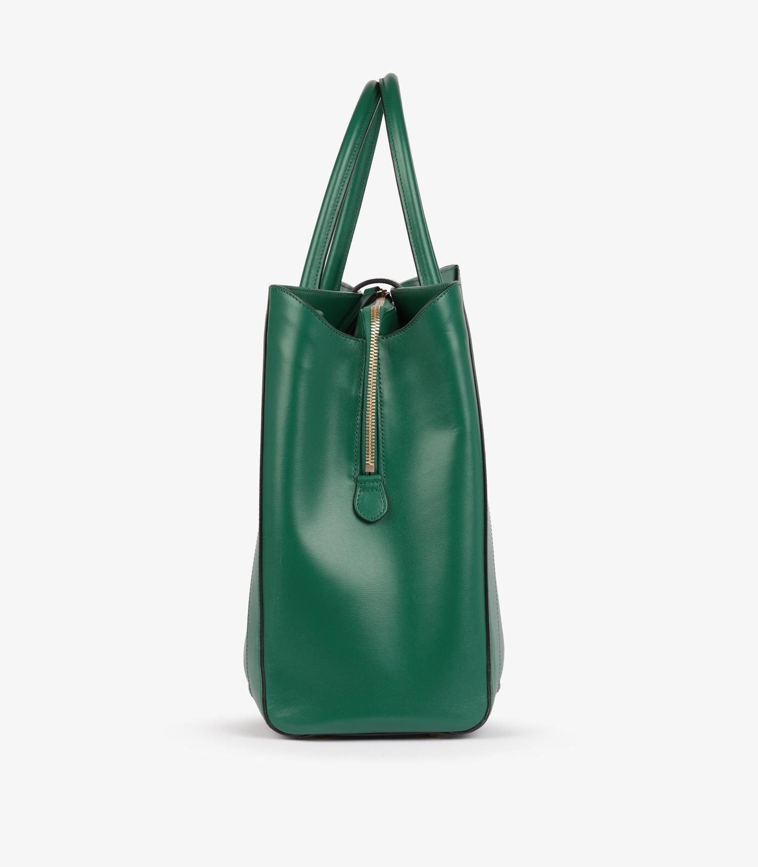 Gucci Vintage Grünes glattes Kalbsleder Jackie 1961 Large Tote im Angebot 2