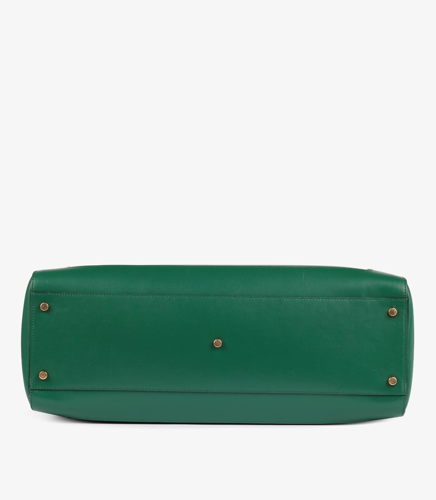 Gucci Vintage Grünes glattes Kalbsleder Jackie 1961 Large Tote im Angebot 3
