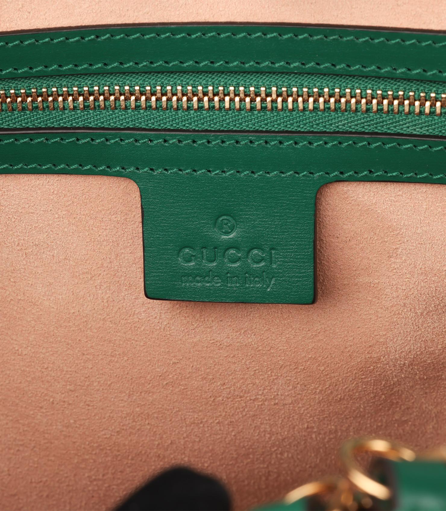 Gucci Vintage Grünes glattes Kalbsleder Jackie 1961 Large Tote im Angebot 4