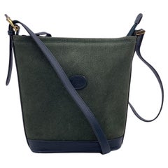Gucci Vintage Green Suede and Leather Crossbody Shoulder Bag