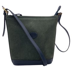 Gucci Vintage Green Suede Leather Bucket Crossbody Shoulder Bag