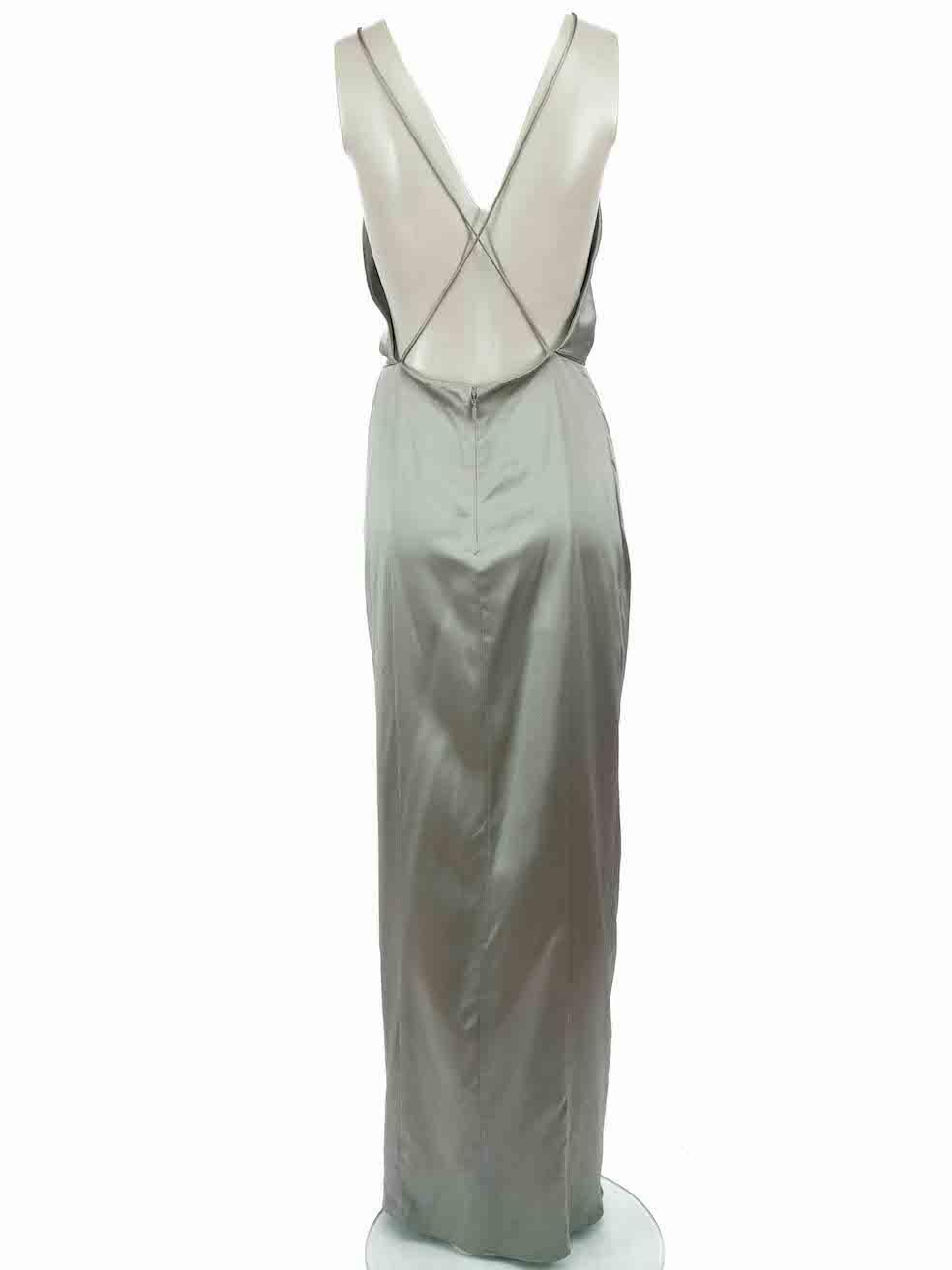 Gucci Vintage Grey Silk Pleat Slip Gown Size S In Excellent Condition In London, GB