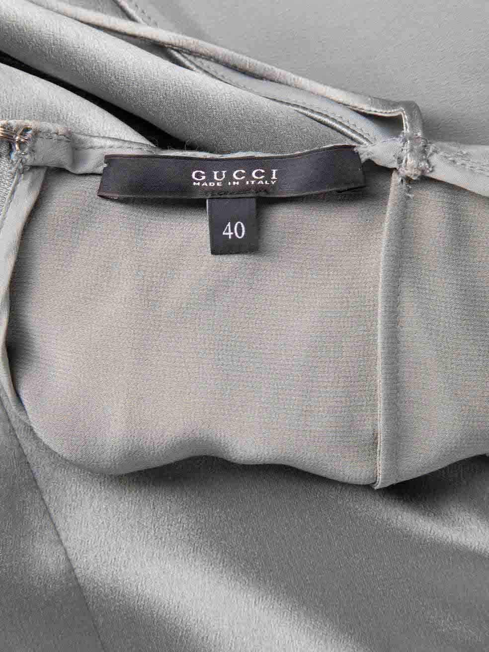 Women's Gucci Vintage Grey Silk Pleat Slip Gown Size S