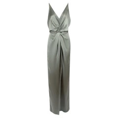 Gucci Vintage Grey Silk Pleat Slip Gown Size S