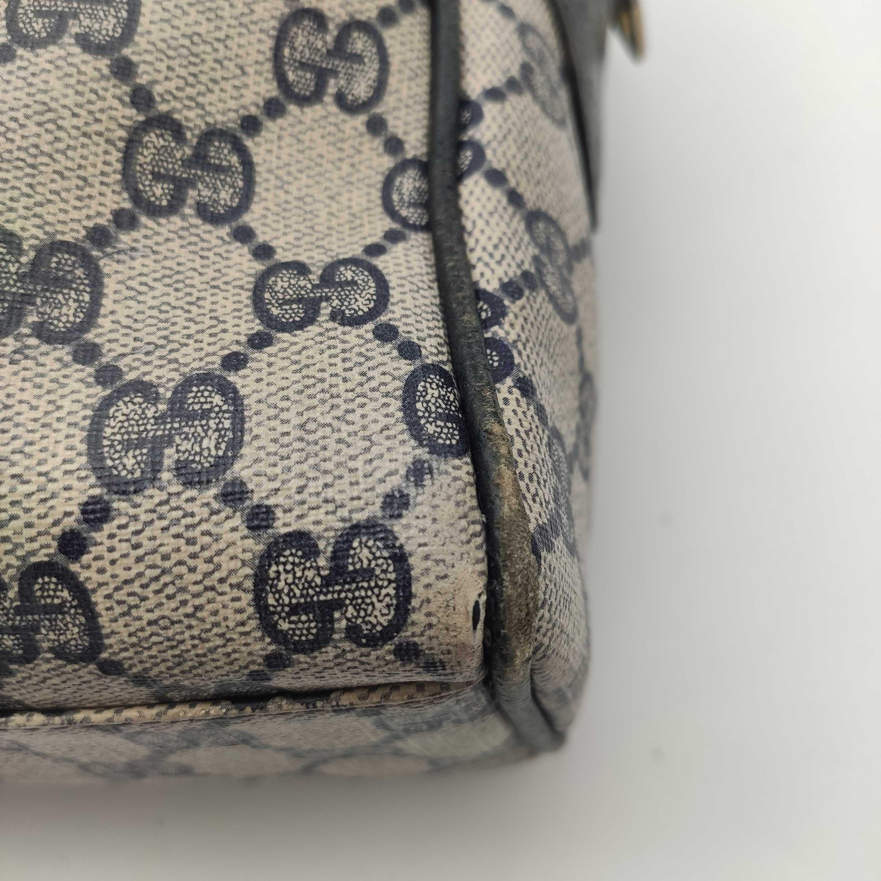GUCCI Vintage Handtasche aus blauem Segeltuch 6