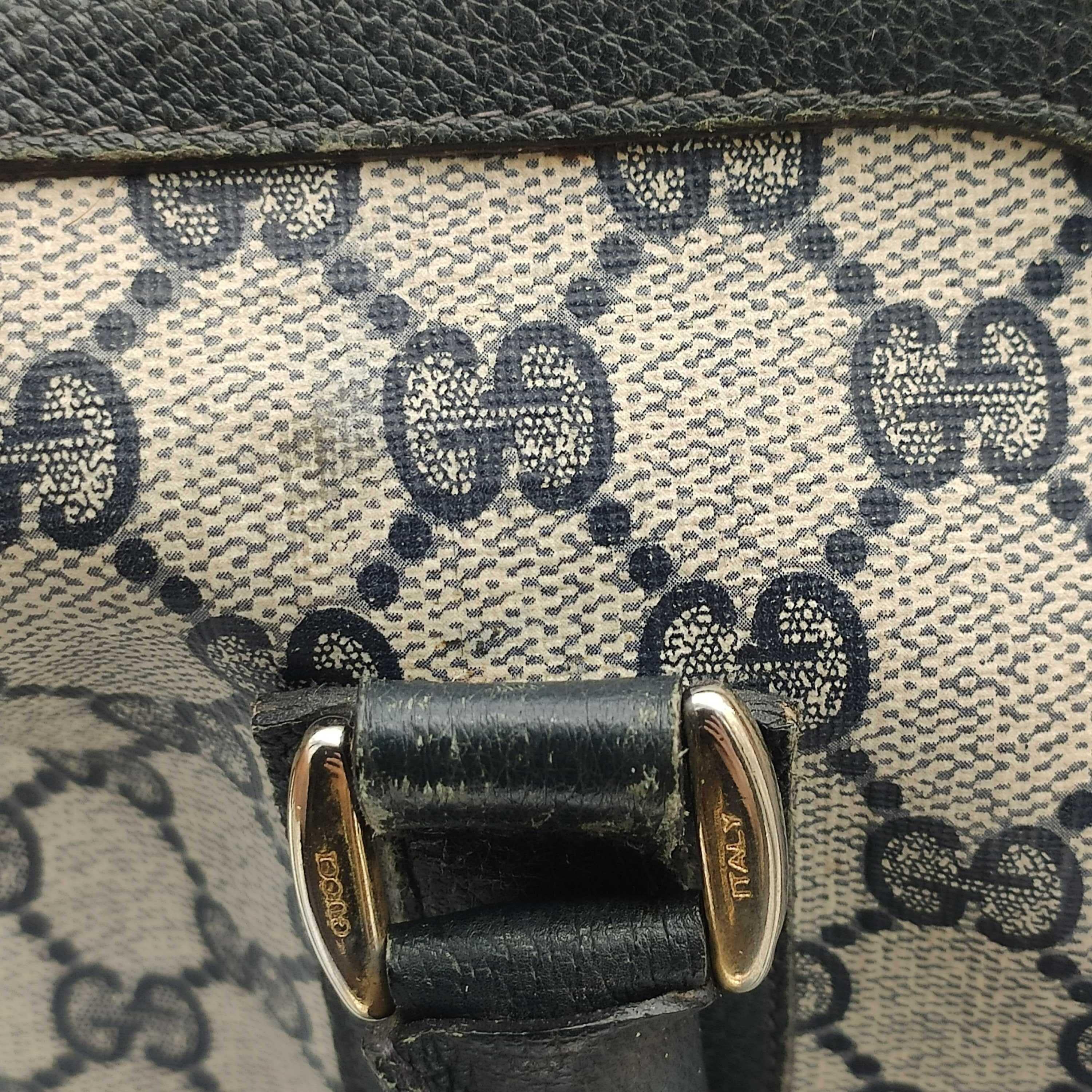 GUCCI Vintage Handtasche aus blauem Segeltuch 7