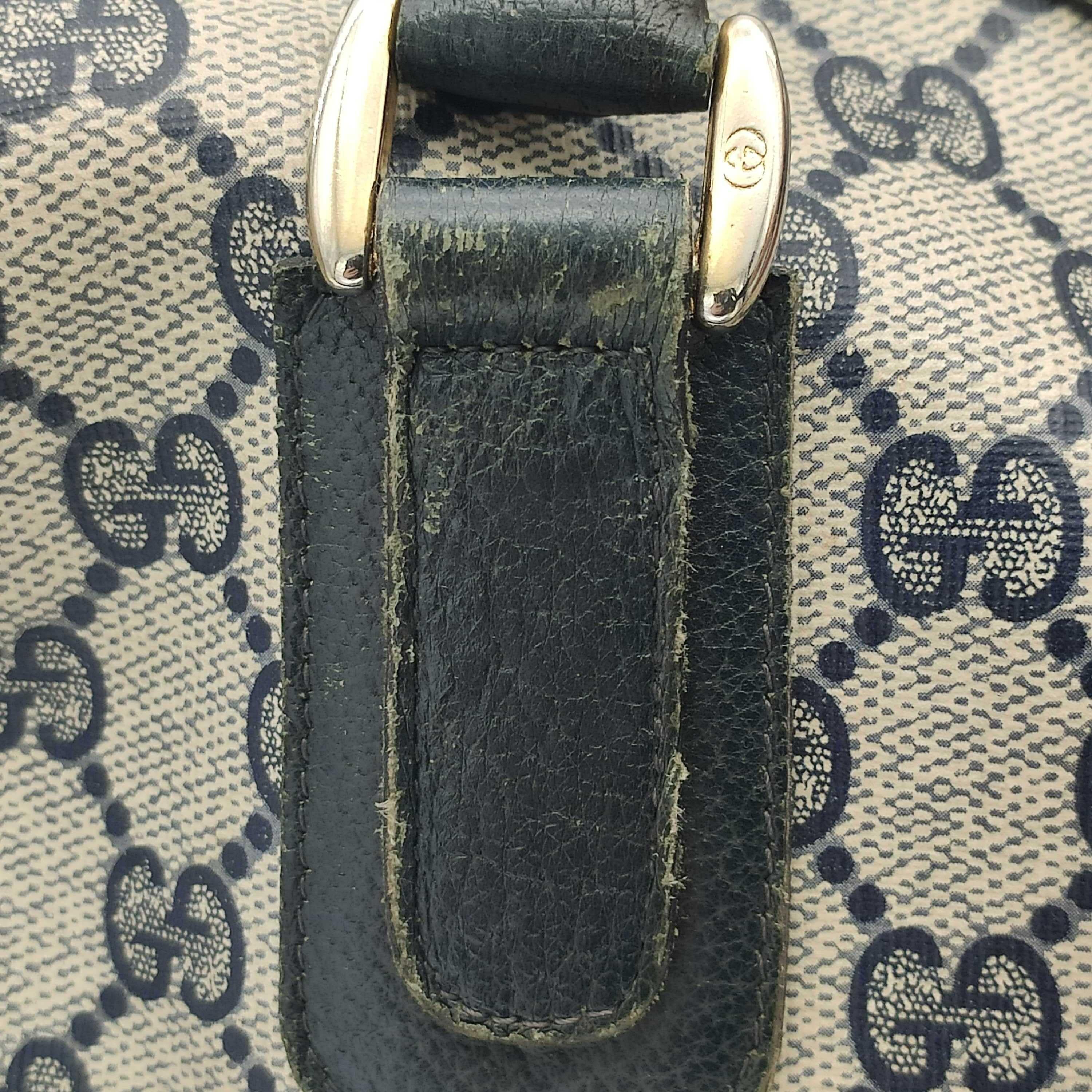 GUCCI Vintage Handtasche aus blauem Segeltuch 9