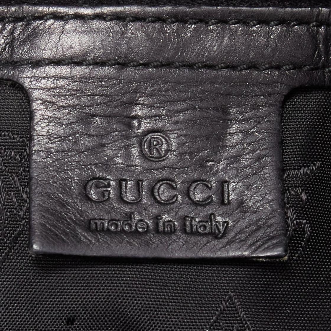 GUCCI Vintage Hysteria black patent leather gold logo tote bag 6