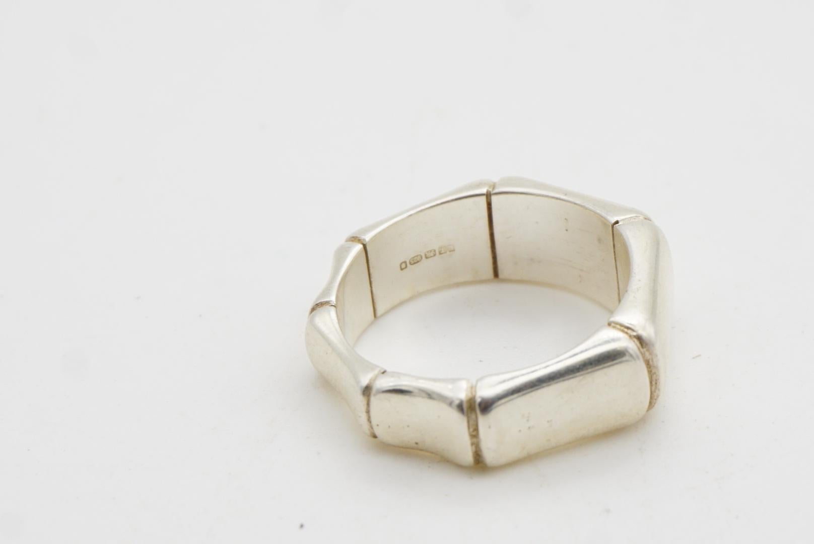Gucci Vintage Iconic Bamboo Geometric Glow Band Chunky Ring Sterling, Silber 8 im Angebot 9