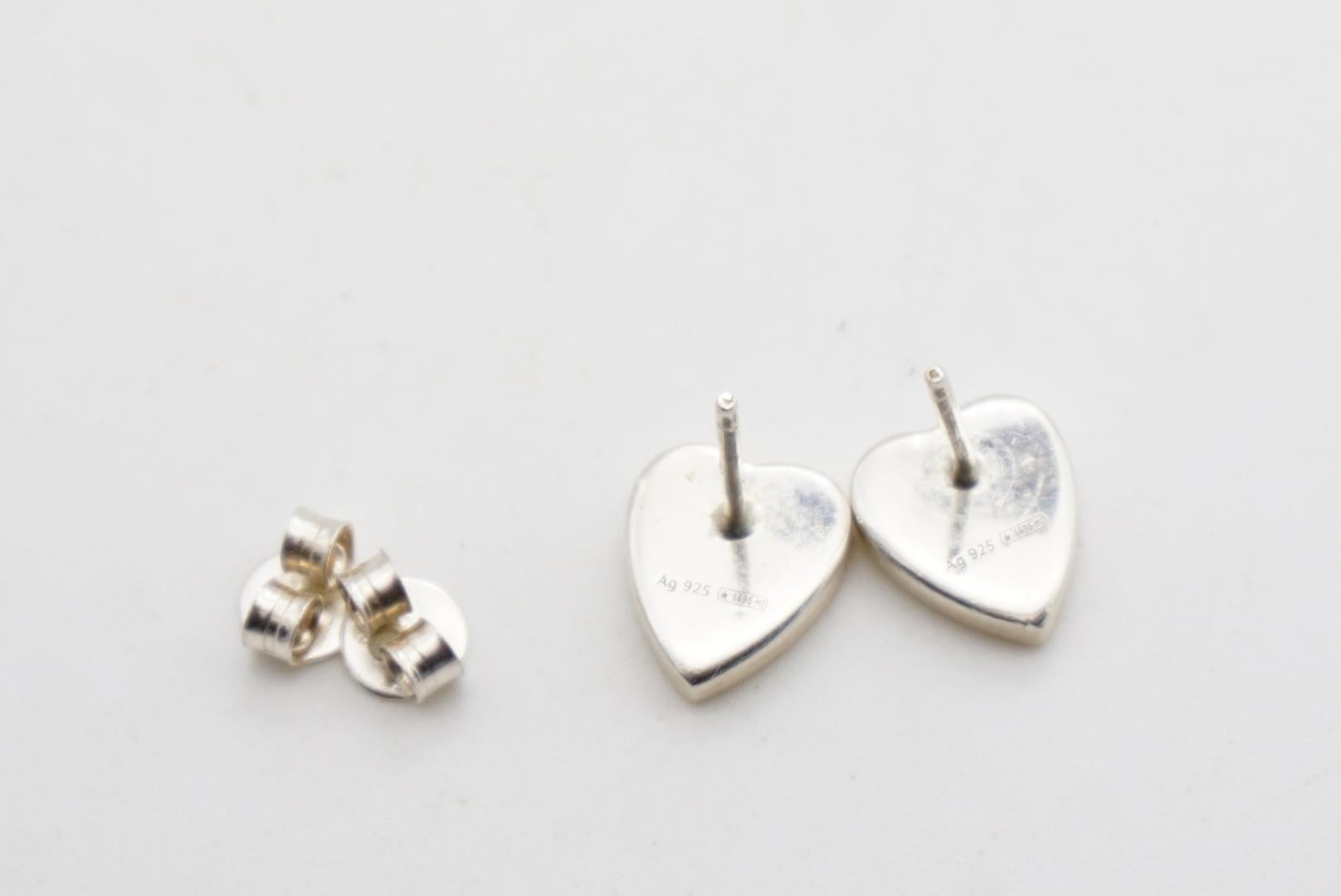 Gucci Vintage Iconic Logo Trademark Herz Liebe durchbohrt Ohrringe Sterling Silber im Angebot 5