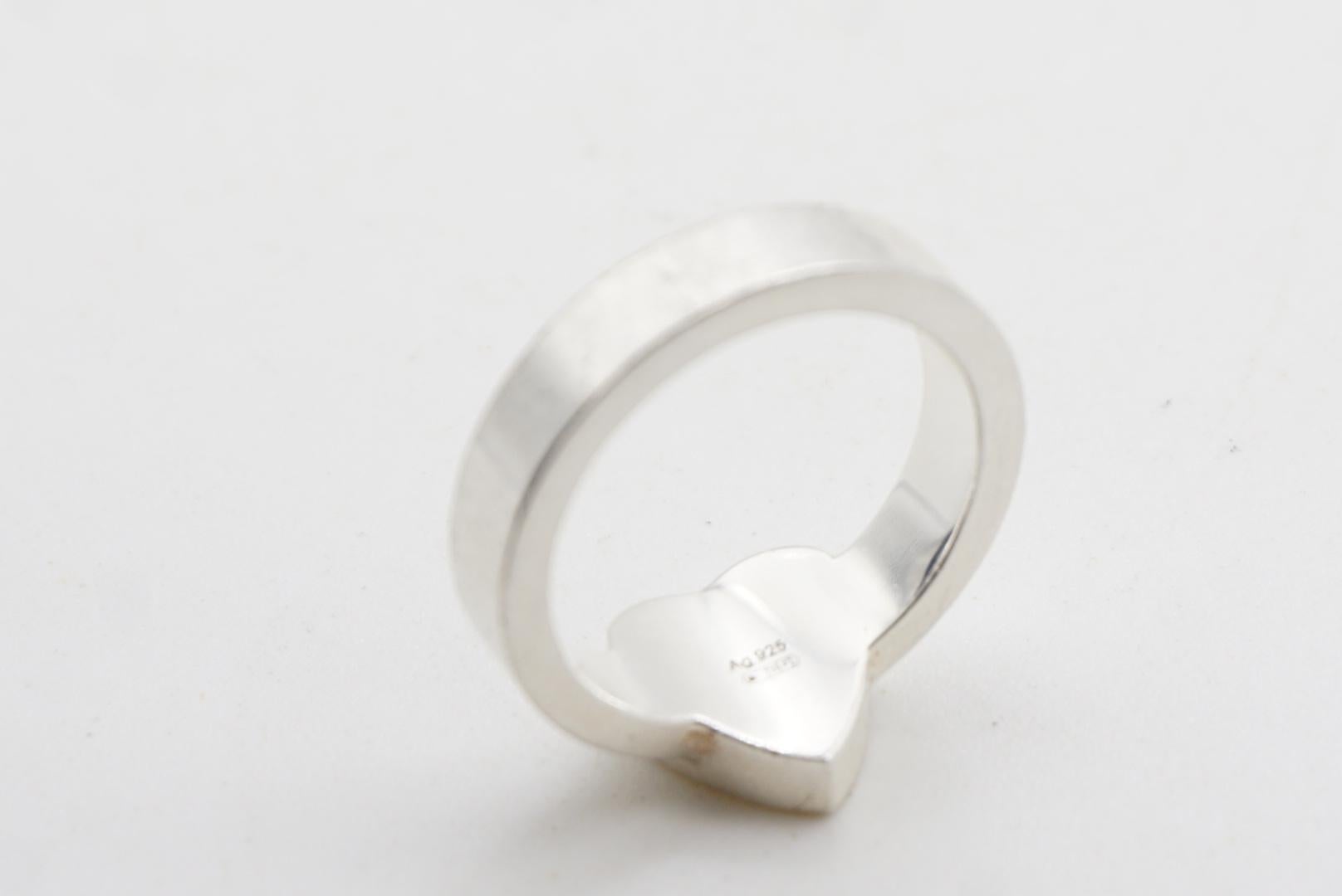 Gucci Vintage Iconic Logo Trademark Heart Lover Anhänger Ring, Sterling Silber 5 im Angebot 7