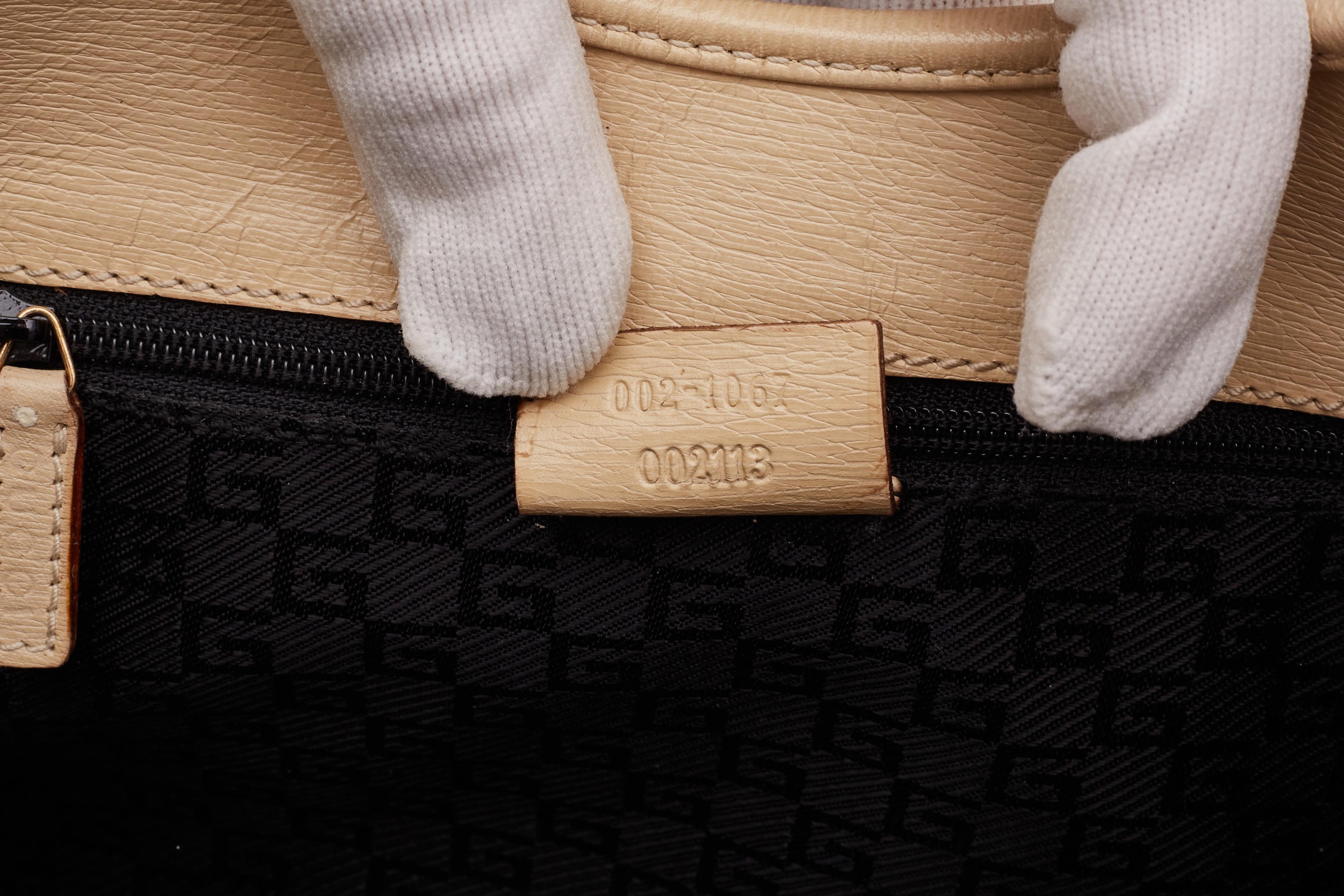 Gucci Vintage Jackie Bardot Bag Beige Grained Leather 5
