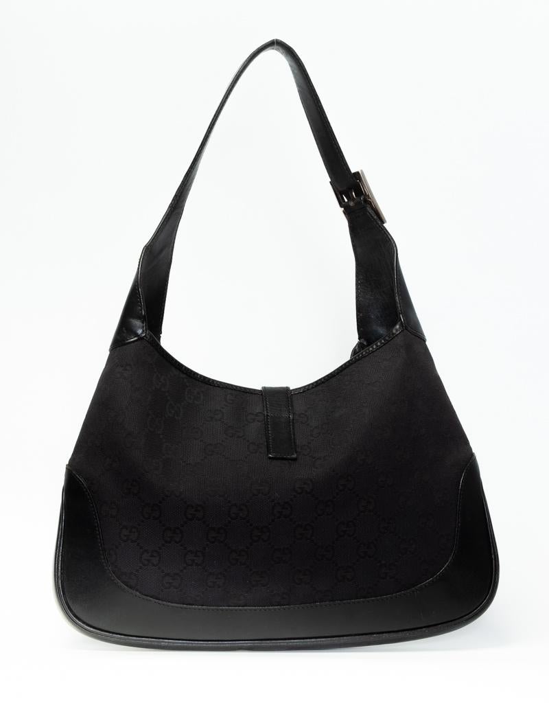 Gucci Vintage Jackie Monogramm Canvas schwarz Hobo Bag für Damen oder Herren