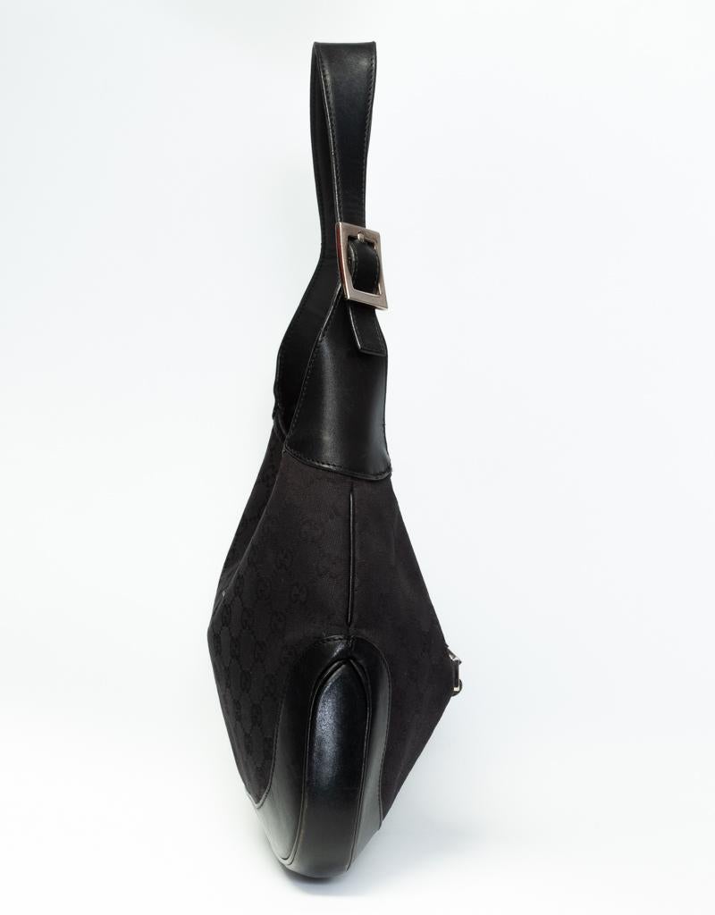 Gucci Vintage Jackie Monogramm Canvas schwarz Hobo Bag 1