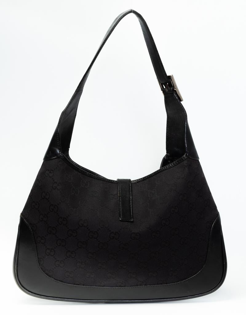 Gucci Vintage Jackie Monogramm Canvas schwarz Hobo Bag 2