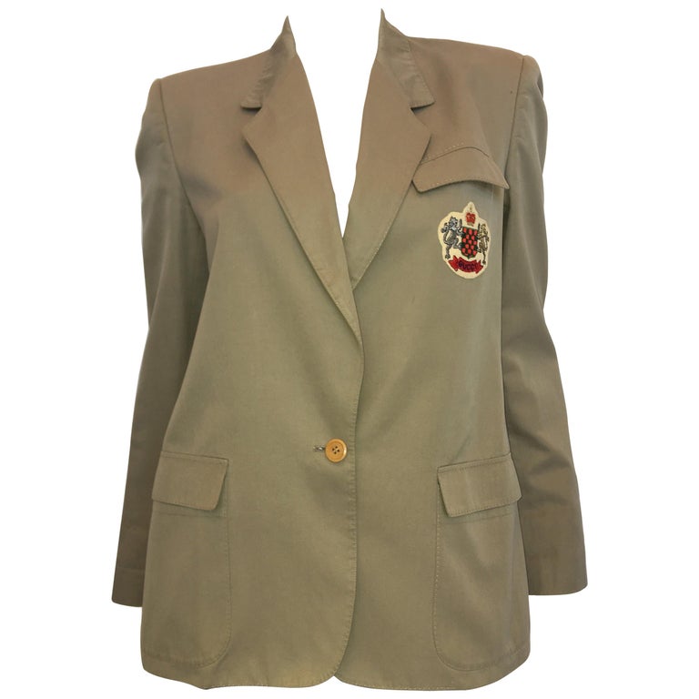 Gucci Vintage Khaki Blazer For Sale at 1stDibs | gucci vintage blazer,  vintage gucci blazer, female service alphas