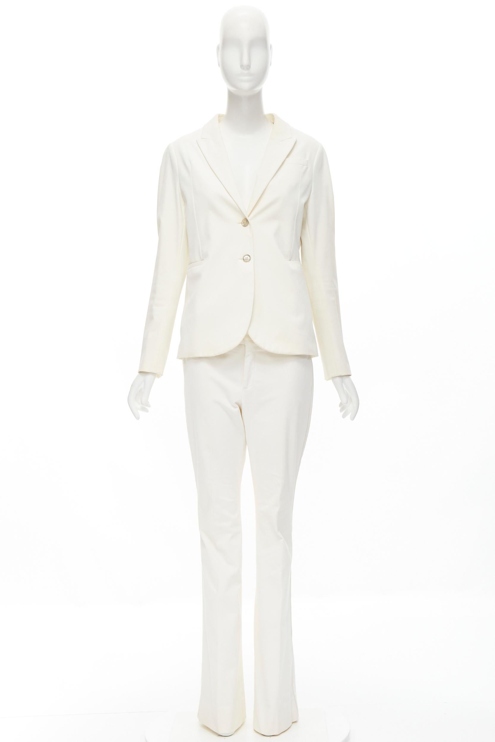 GUCCI Vintage Kris Knight floral silk lined white cotton blazer pants IT46 XL 6