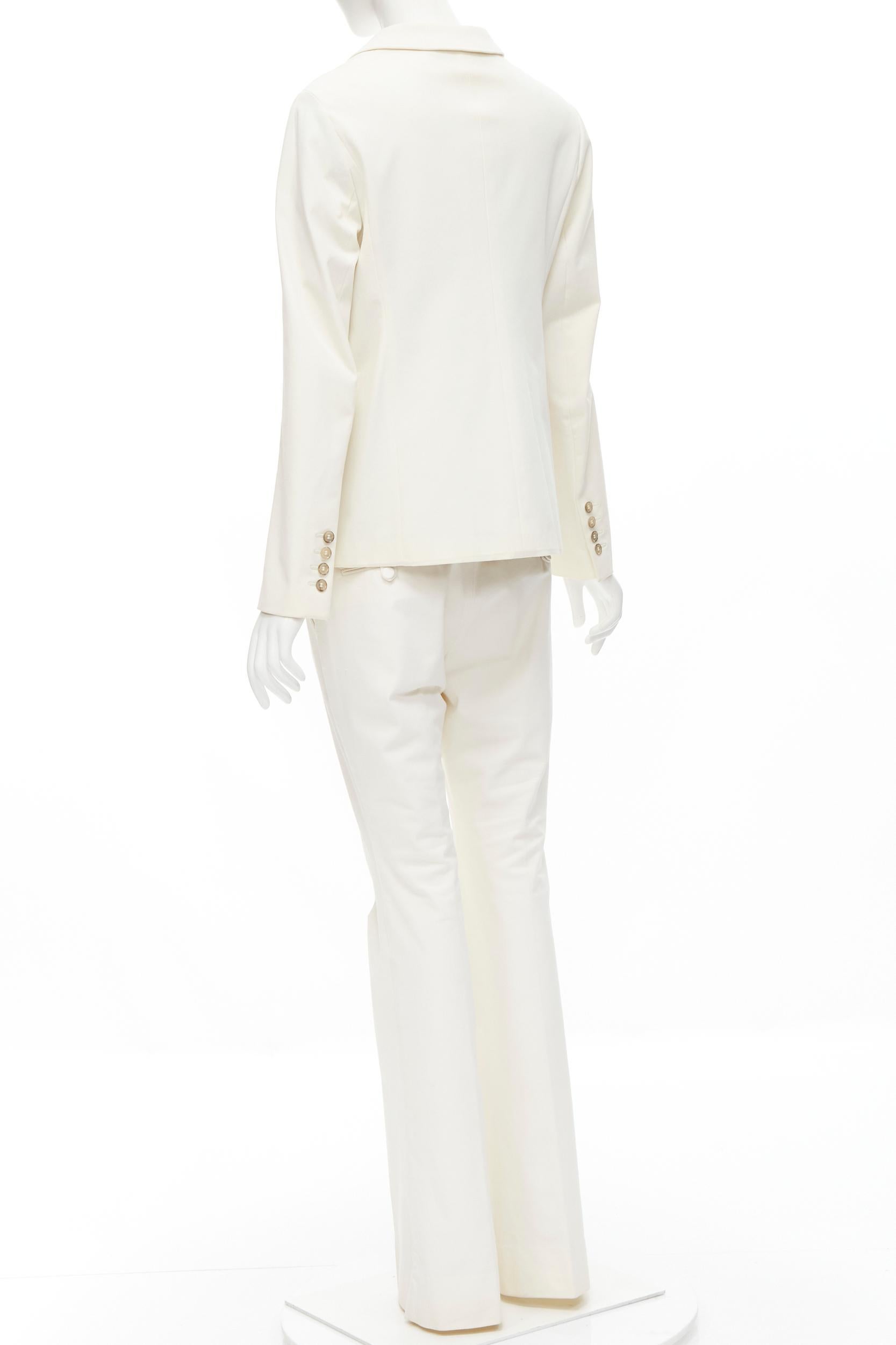 Men's GUCCI Vintage Kris Knight floral silk lined white cotton blazer pants IT46 XL