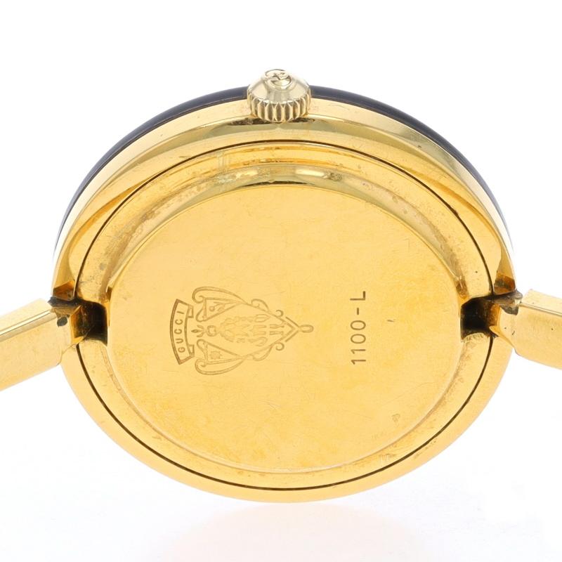 Gucci Vintage Ladies Change Bezel Wristwatch 1100-L Gold Plated Quartz 1 Yr Wnty 3