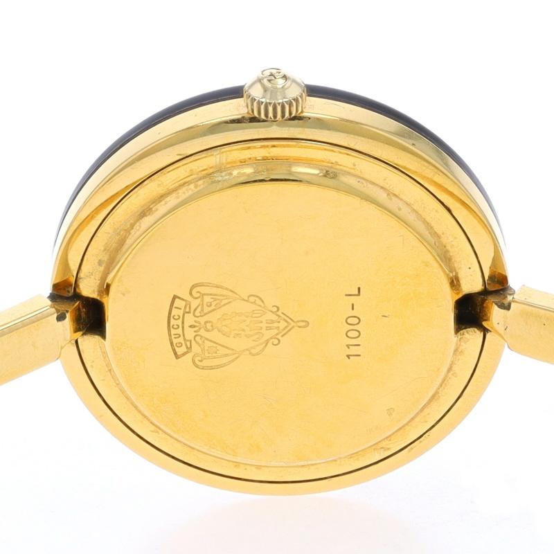 Women's Gucci Vintage Ladies Change Bezel Wristwatch 1100-L Gold Plated Quartz 1 Yr Wnty