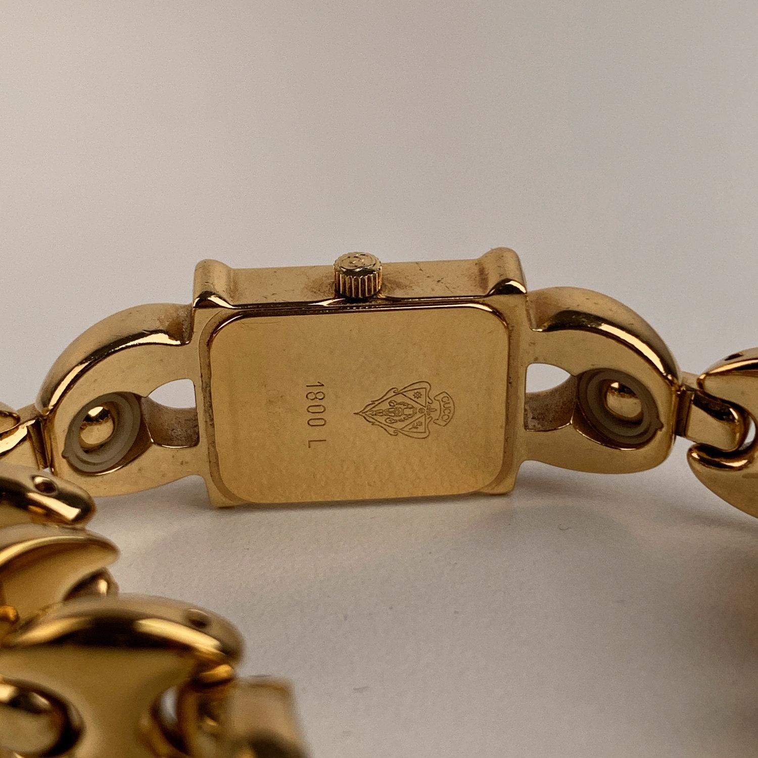 Women's Gucci Vintage Ladies Gold Plated Quartz Wrist Watch Mod 1800L