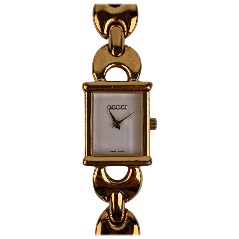 Vintage Ladies Gold Plated Quartz Wrist Watch Mod 1800L For Sale at 1stDibs | gucci 1800l watch, vintage gucci watch 1990s, gucci 1800l
