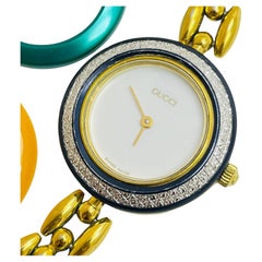 GUCCI Used ladies interchangeable bezel designer watch box with papers
