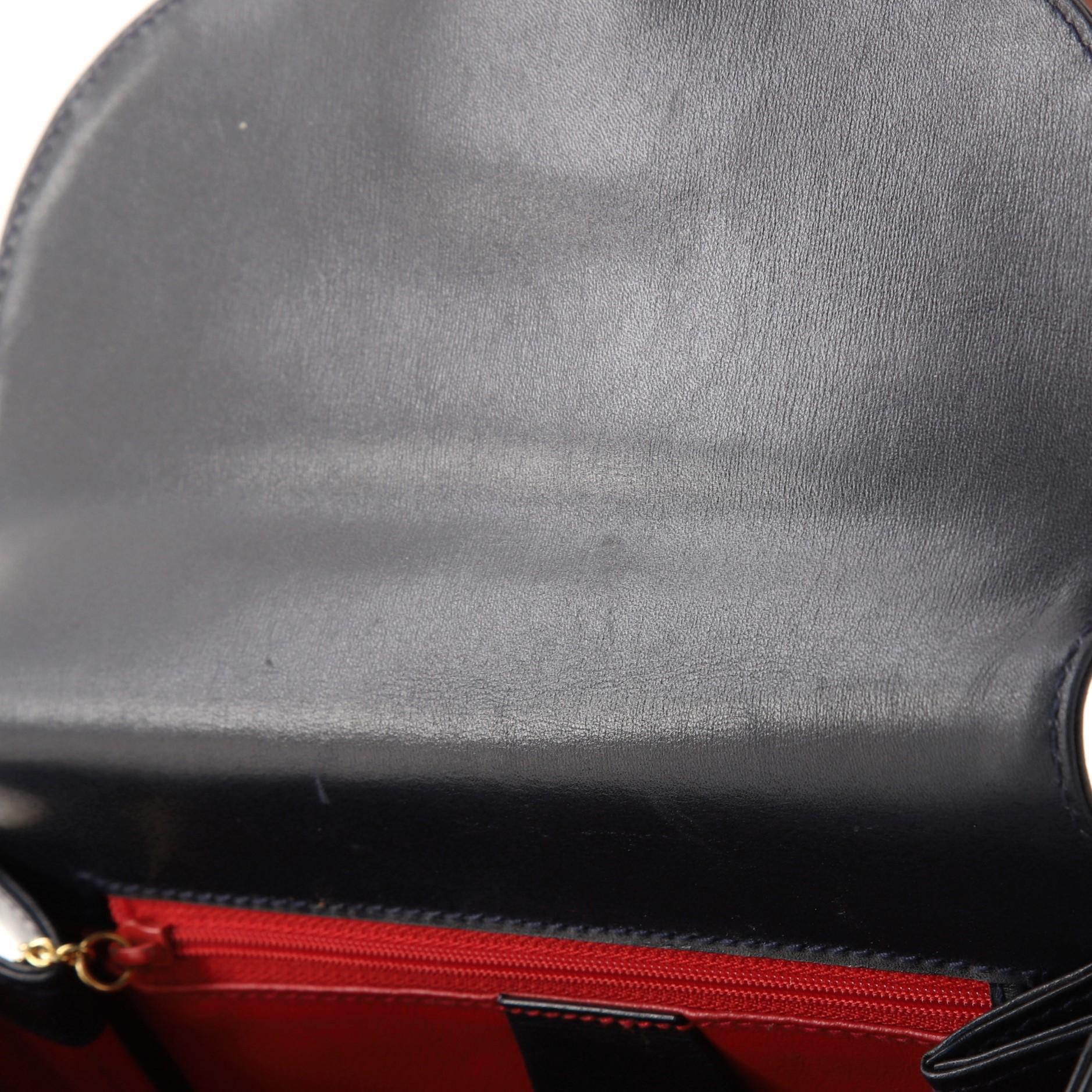 Black Gucci Vintage Lady Lock Flap Crossbody Bag Leather Small