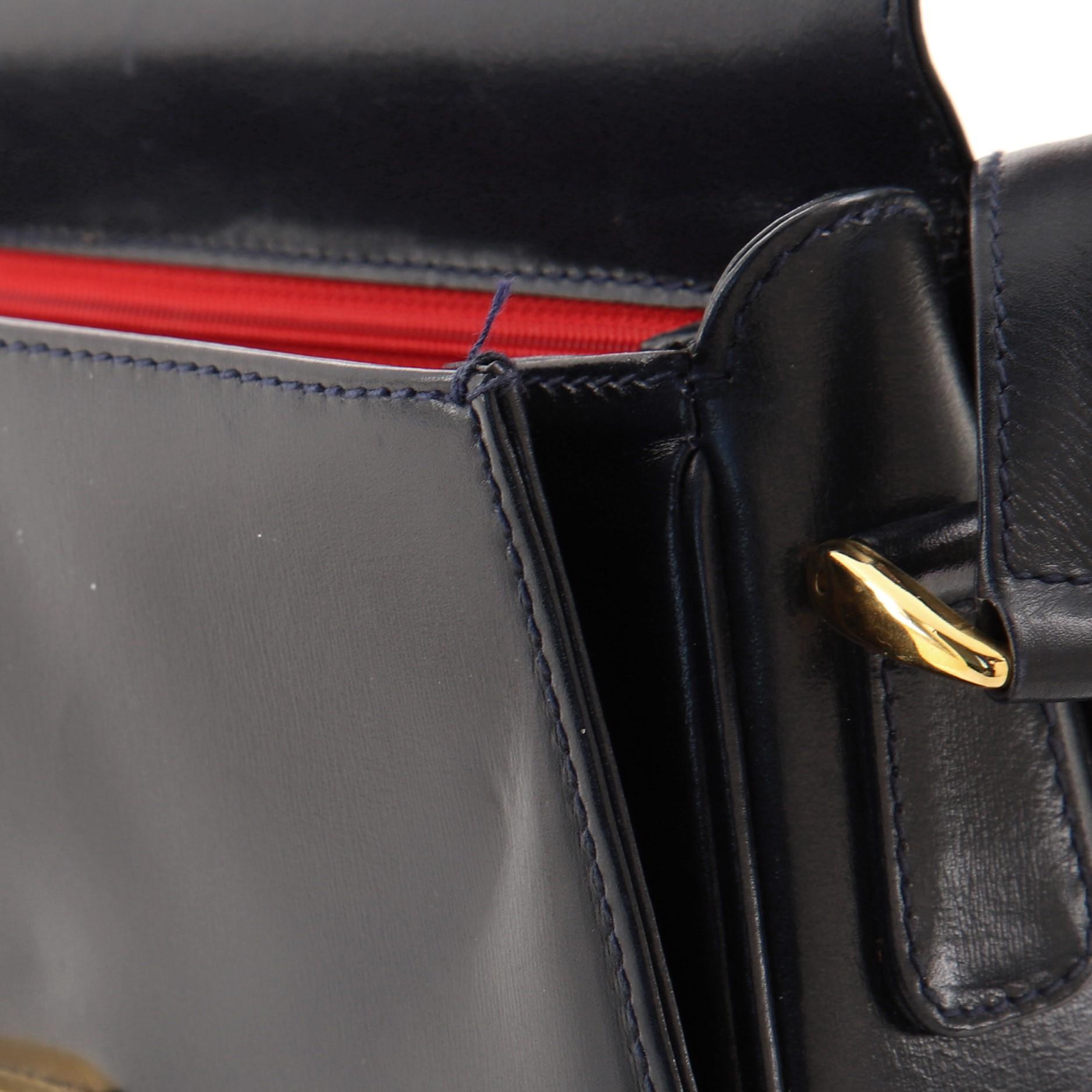 Gucci Vintage Lady Lock Flap Crossbody Bag Leather Small 3