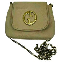 Gucci Vintage Leather Bag - Beige/Gold Bargain..!