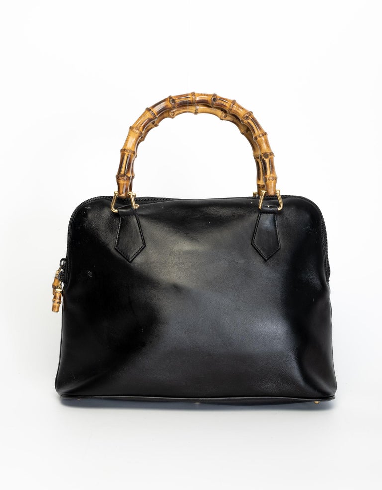 Gucci Vintage Leather Bamboo Diana Top Handle Bag