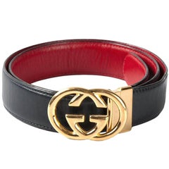 Gucci Used Leather Buckle Belt